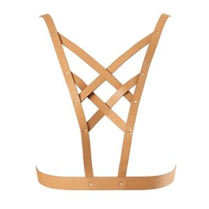 Harnais décolleté croisé marron - Maze