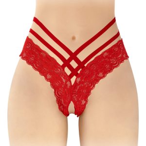 Tanga ouvert Anne - rouge