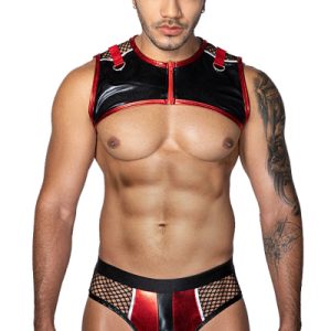 Ensemble sexy deux pièces rouge et noir - J Lingerie