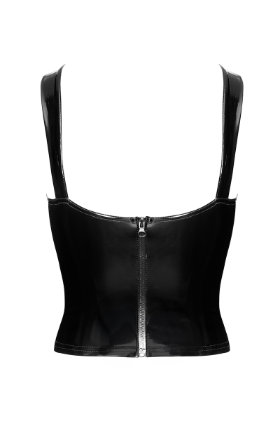Corset en vinyle Dominae F379 - Noir Handmade 4 Corset en vinyle Dominae F379 - Noir Handmade – Image 4
