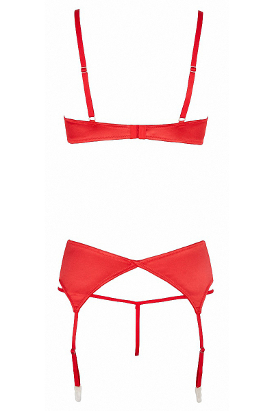 Ensemble lingerie 3 pièces ouvert rouge - Cottelli Lingerie 4 Ensemble lingerie 3 pièces ouvert rouge - Cottelli Lingerie – Image 4