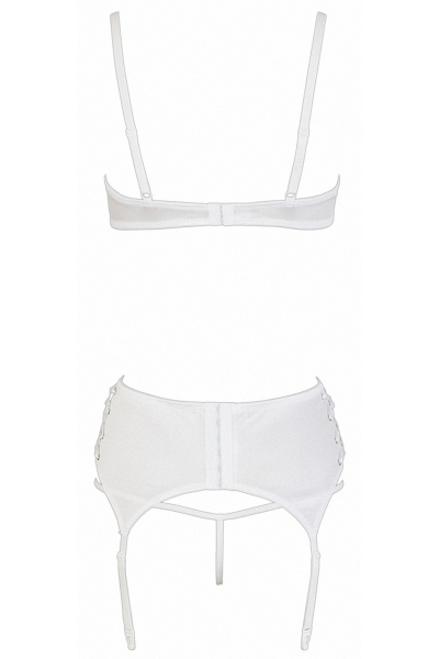 Ensemble lingerie 3 pièces ouvert blanc - Cottelli Lingerie 4 Ensemble lingerie 3 pièces ouvert blanc - Cottelli Lingerie – Image 4