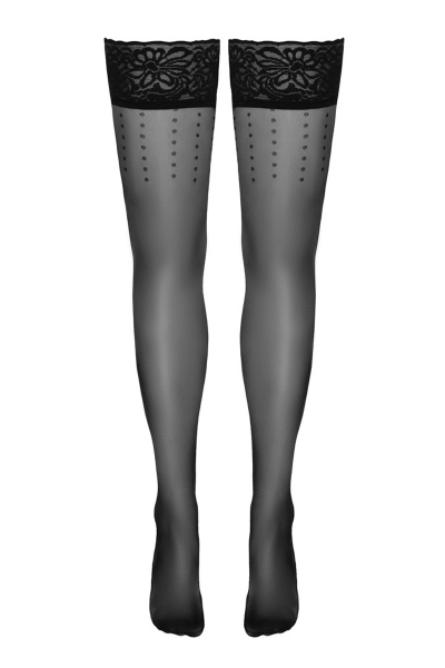 Bas autofixants noir Hold up 2 - Cotelli Legwear 4 Bas autofixants noir Hold up 2 - Cotelli Legwear – Image 4