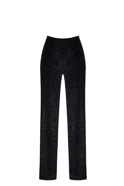 Pantalon en maille pailletée Onyx F374 - Noir Handmade 4 Pantalon en maille pailletée Onyx F374 - Noir Handmade – Image 4