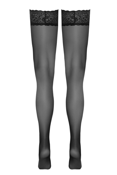 Bas autofixants noir Hold up - Cotelli Legwear 4 Bas autofixants noir Hold up - Cotelli Legwear – Image 4