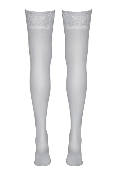 Bas autofixants blanc - Cotelli Legwear 4 Bas autofixants blanc - Cotelli Legwear – Image 4
