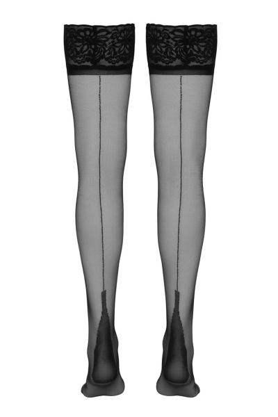Bas autofixants couture noir 1 - Cotelli Legwear 4 Bas autofixants couture noir 1 - Cotelli Legwear – Image 4
