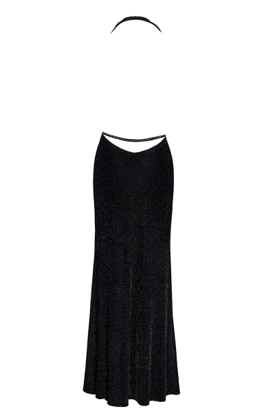 Robe longue fendue Onyx F373 - Noir Handmade 4 Robe longue fendue Onyx F373 - Noir Handmade – Image 4