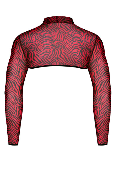 Crop top tulle zébré rouge et noir - Regnes 4 Crop top tulle zébré rouge et noir - Regnes – Image 4