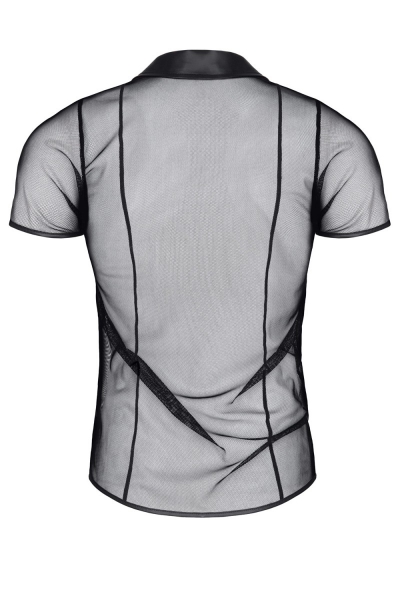 Polo en maille noire transparente - Regnes 4 Polo en maille noire transparente - Regnes – Image 4