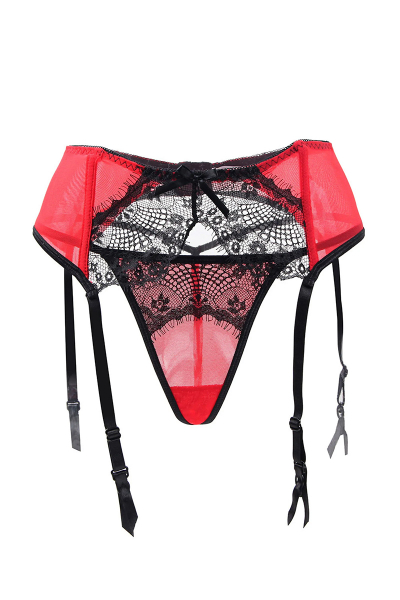 Porte-jarretelles rouge et noir grande taille - Paris Hollywood 4 Porte-jarretelles rouge et noir grande taille - Paris Hollywood – Image 4