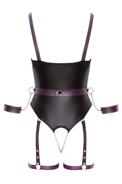 Body à jarretelles ouvert avec menottes - Cottelli Bondage 4 Body à jarretelles ouvert avec menottes - Cottelli Bondage – Image 4