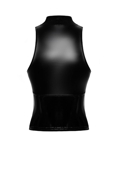 Top zippé Glam F324 vinyle et wetlook 5 Top zippé Glam F324 vinyle et wetlook – Image 5