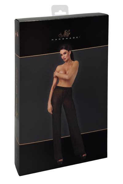 Pantalon en maille pailletée Onyx F374 - Noir Handmade 5 Pantalon en maille pailletée Onyx F374 - Noir Handmade – Image 5