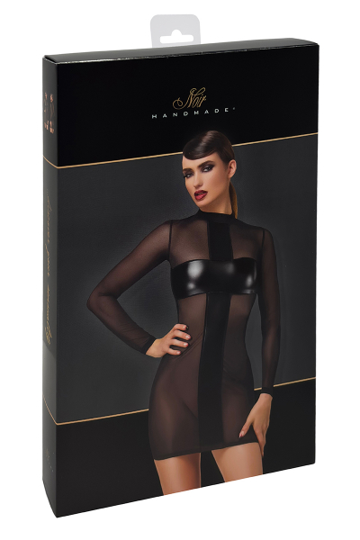 Mini robe tulle et wetlook Crossfire F369 - Noir Handmade 5 Mini robe tulle et wetlook Crossfire F369 - Noir Handmade – Image 5
