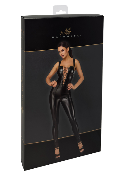 Combinaison lacée en wetlook Vixen F362 - Noir Handmade 5 Combinaison lacée en wetlook Vixen F362 - Noir Handmade – Image 5