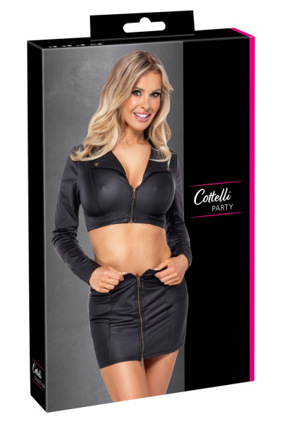 Ensemble top et jupe courte noir - Cottelli PARTY 5 Ensemble top et jupe courte noir - Cottelli PARTY – Image 5