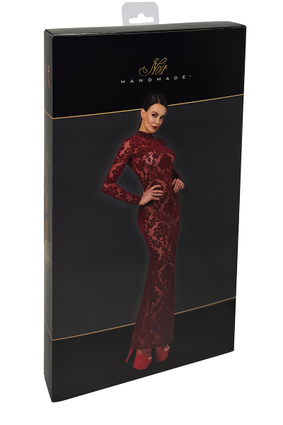 Robe fendue en tulle floqué Kink Royal F383 - Noir Handmade 5 Robe fendue en tulle floqué Kink Royal F383 - Noir Handmade – Image 5